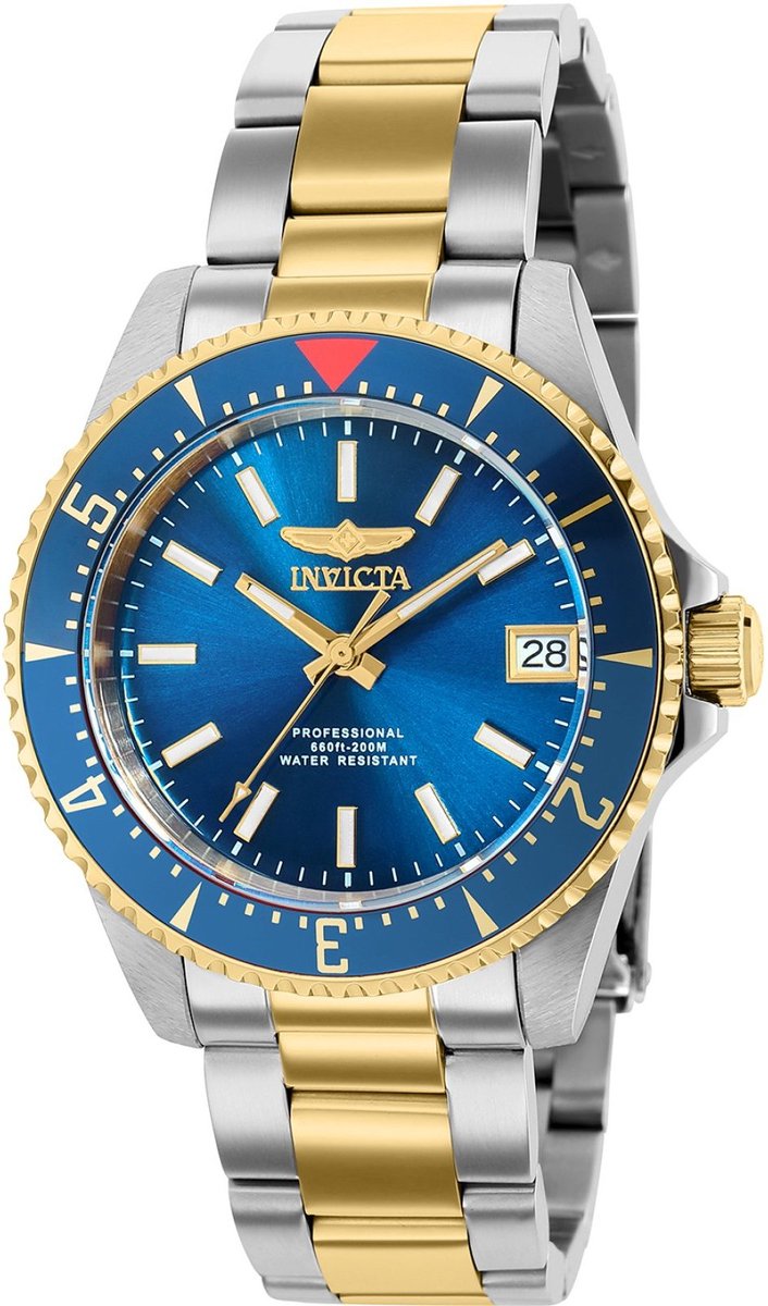 Invicta Pro Diver 36803 Dames Horloge - Waterdicht - Analoog - Automatisch Uurwerk - Roestvrij Staal met blauwe Wijzerplaat - 36mm