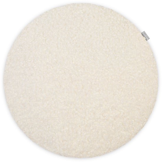 Lot coussin d'assise rond teddy blanc cassé