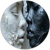 Gezichten muurcirkel - Mens wandcirkel - Muurcirkel Textuur - Wanddecoratie kinderkamer - Wandcirkel - Wanddecoratie slaapkamer muurcirkel aluminium 90x90 cm