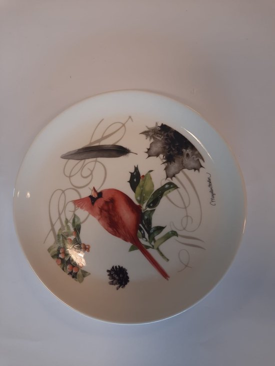 Nature's Journey Cardinal Dessert Plate Marjolein Bastin Red Bird 2008 DEMDACO