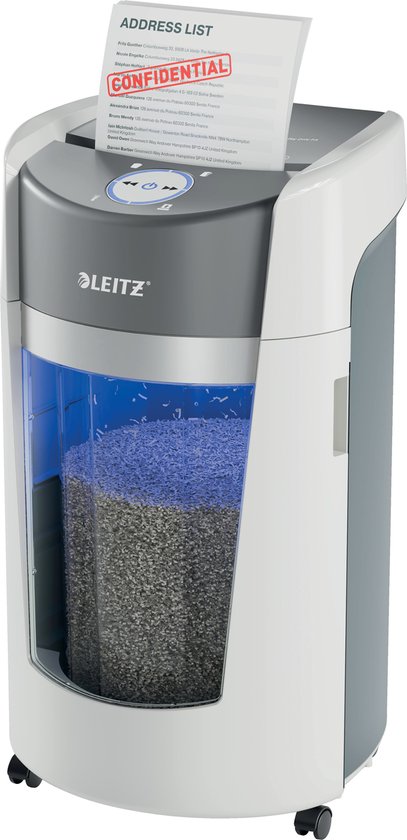 Leitz IQ OptiMax Office Papierversnipperaar - P5 - Microsnippers - 35Ltr - Wit