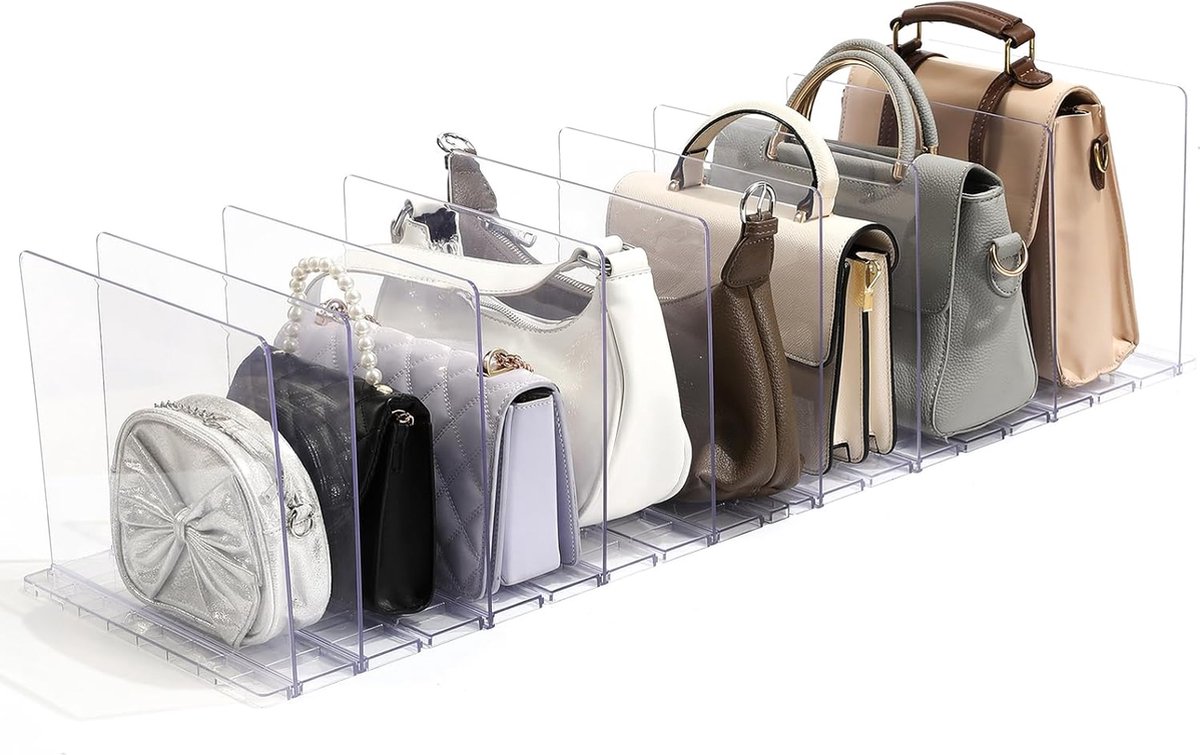 Organisateur De Sac En Feutrine Lot De 2 Organiseurs De Sac U00e0 Main En Plastique Transparent U00e0 4 Sections Pour Sac étagères Verticales