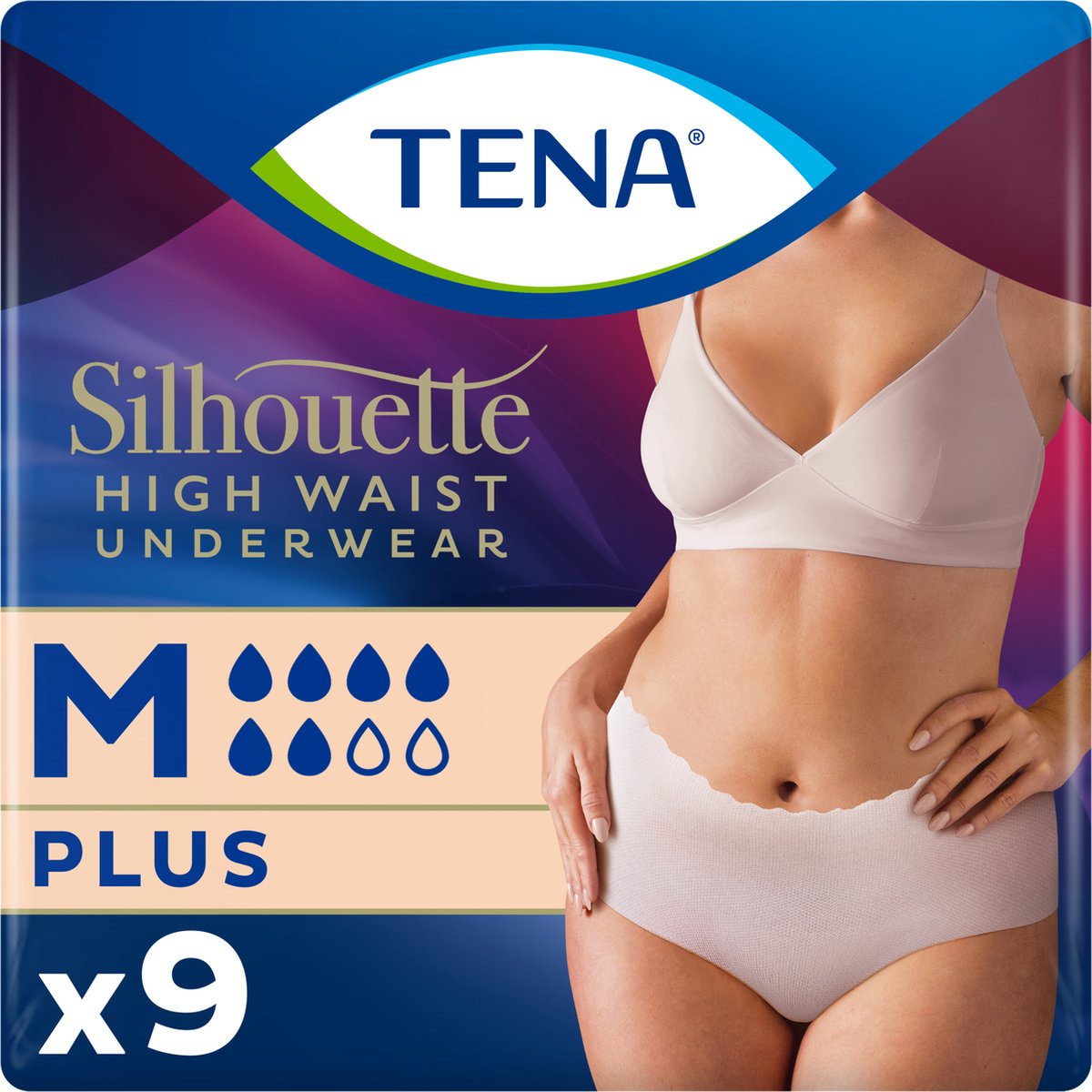 Goedkoopste TENA Silhouette Plus - high waist incontinentiebroekjes - Crème - M - 18 stuks