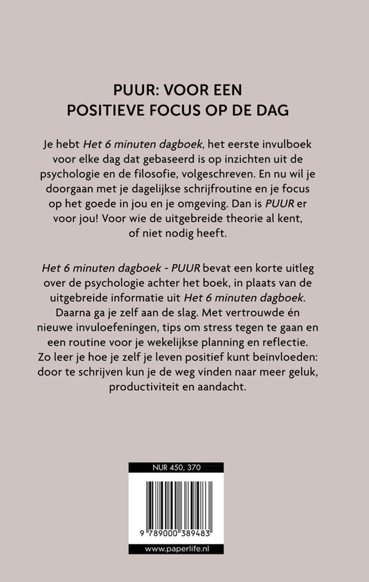 Het 6 minuten dagboek - Puur - Beige