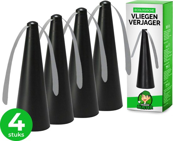 Foto: Verminbuster vliegenverjager voor op tafel 4 stuks ecologisch en veilig wespenverjager vliegenvanger vliegenval