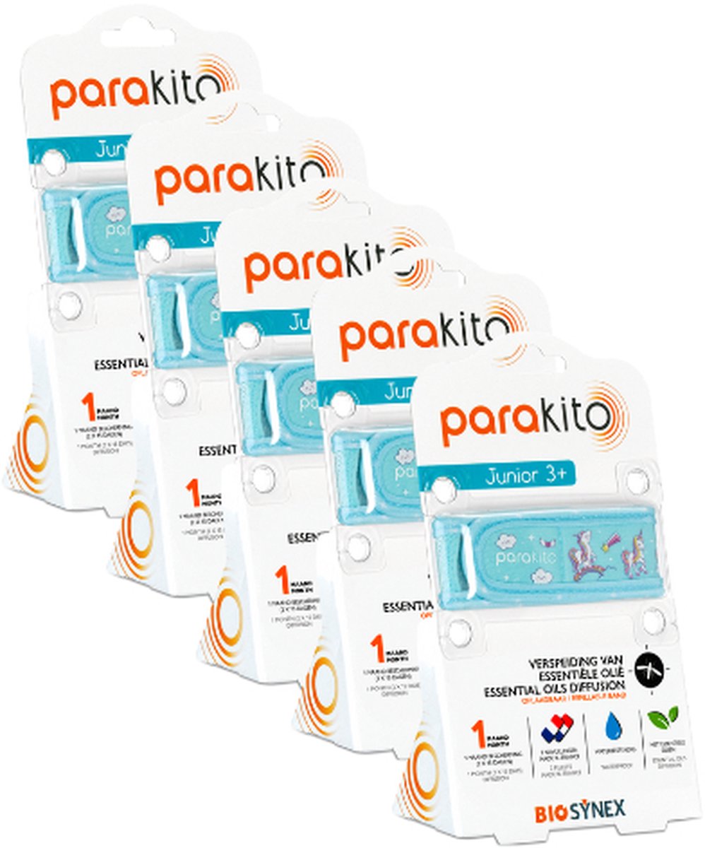 Goedkoopste Parakito Oplaadbare Anti-Muggen Armband Junior Eenhoorn x5 - Navulbaar - Langdurige Bescherming - Insectenwerend - x5