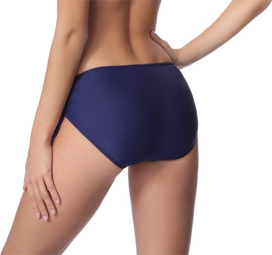 Bellivalini MS-VO-M30 Dames Zwembroek - Zwemshorts - Bikinibroekje - Elastische tailleband - Polyamide & Elastaan - Dunkelblauw (6007) - 44