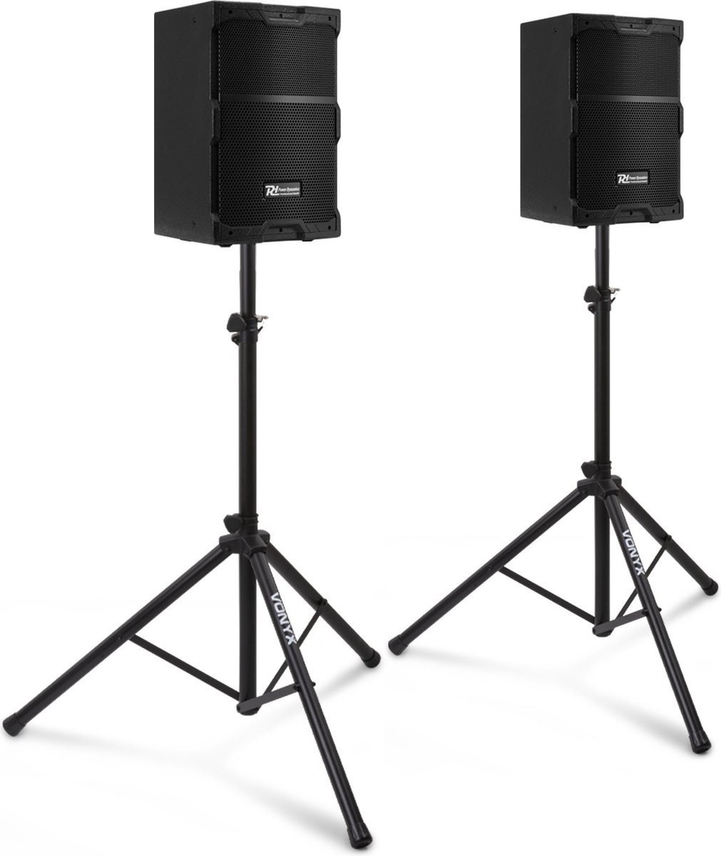 Power Dynamics PDY210A actieve speakerset met statieven - 10 inch - 800W - Zwart