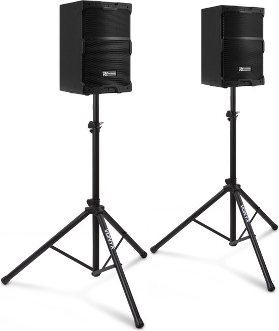 Power Dymamics PDY210A ensemble d'enceintes actives avec pieds - 10 pouces - 800W - Zwart