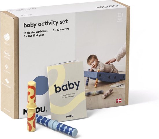 Modu Baby Activity Set - Blokken - Activiteiten speelgoed - Speelgoed baby - 0-12 maanden - Deep Blue / Sky Blue van Modu — afbeelding 4
