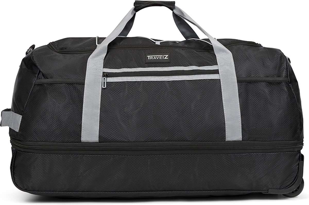 TravelZ Opvouwbare Reistas met Expander 80-95 ltr - Lichtgewicht weekendtas - Uitbreidbaar - Zwart