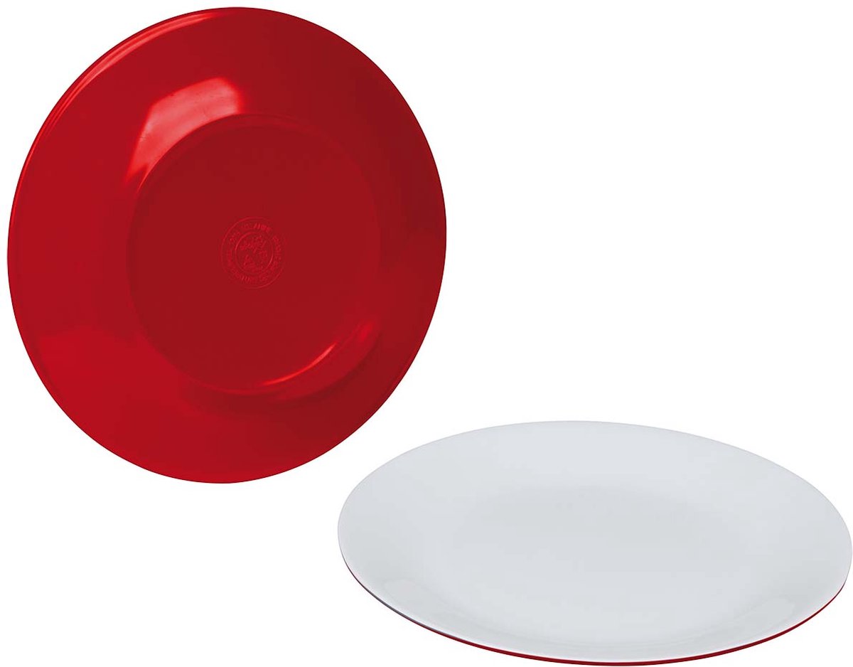 Bo-Camp - Ontbijtbord - Two-Tone - Melamine - 4 Stuks - Rood