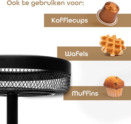 Coupe à fruits noire - Corbeille à fruits - 2 étages - Métal - Moderne - Medium - 30cm - Peut être utilisé séparément - Baulk®