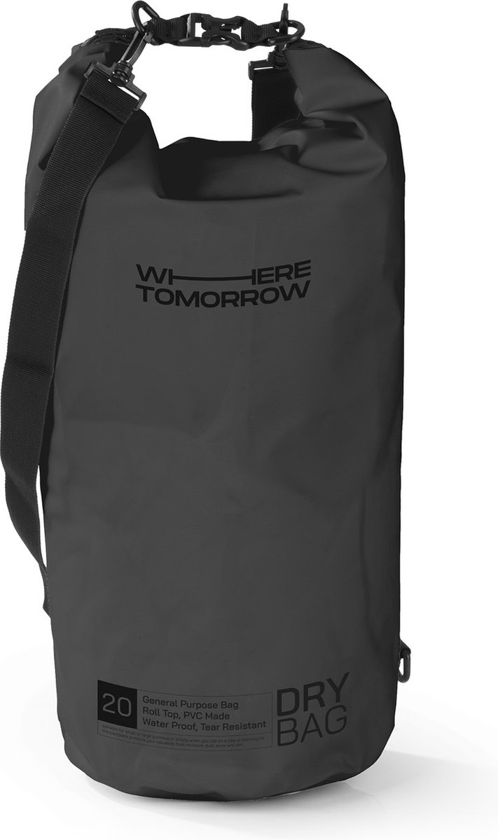 Where Tomorrow PVC dry bag Style 01 20L zwart