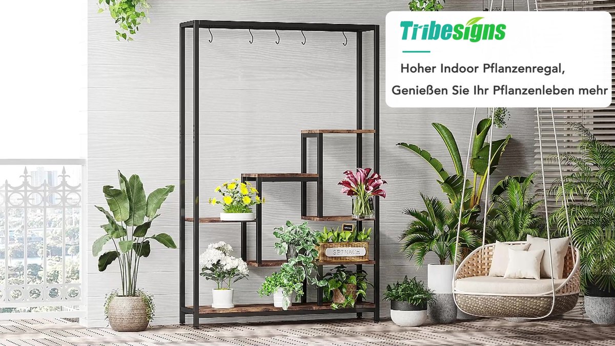 Lot De 2 Étagères à Plantes 4 Niveaux 74 Cm Avec Lampes LED - Support Métal Marron Pour Intérieur & Balcon