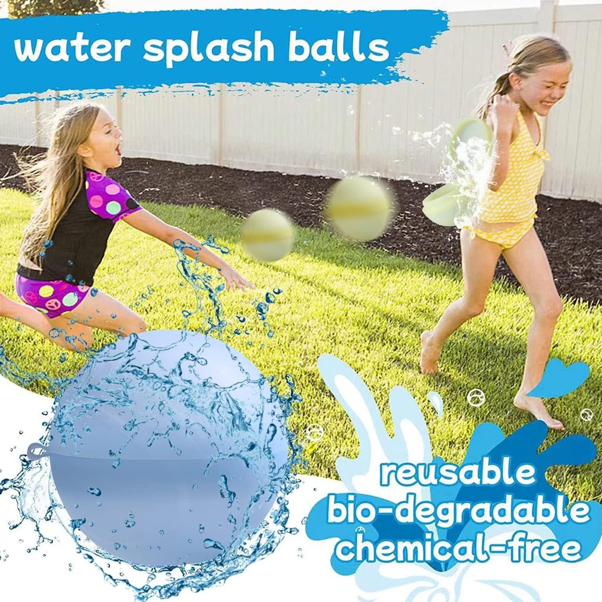 Lot De 24 Ballons D’Eau Réutilisables En Éponge – Jeux D’Eau Été Plage Piscine – Vert/Rouge/Bleu