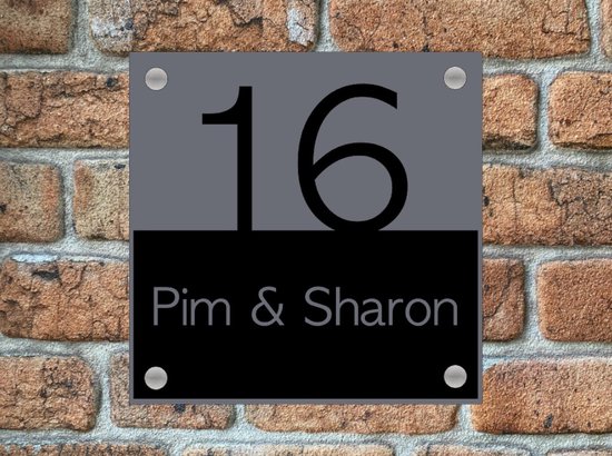 Plaque signalétique porte d'entrée rectangulaire anthracite