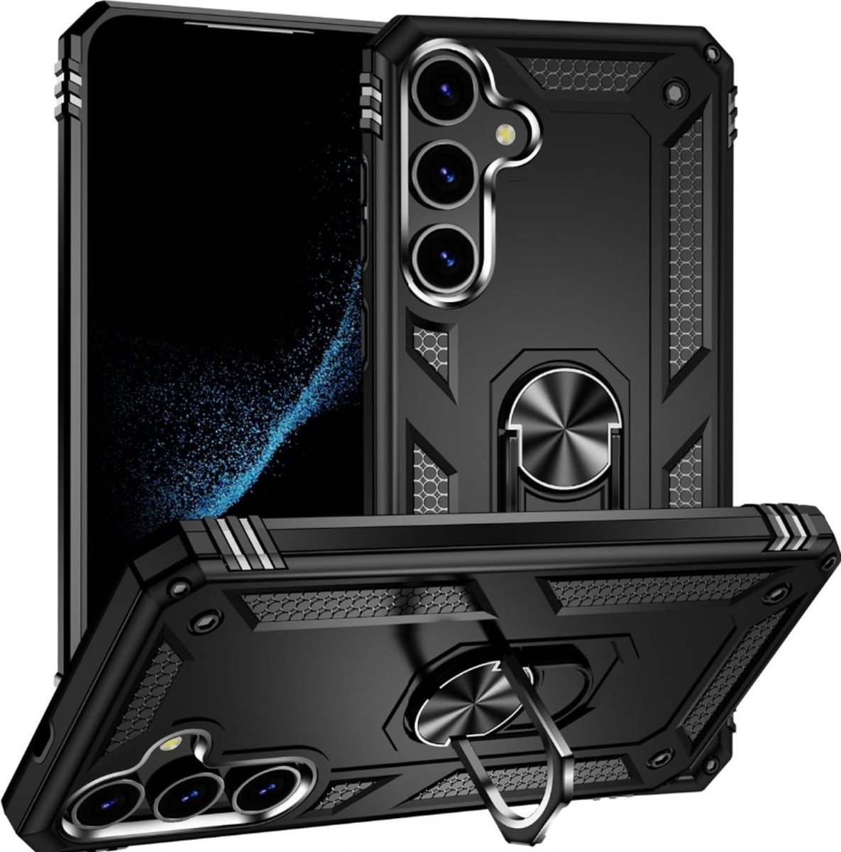 Cityhoesje – Kickstand – Ring BackCover Geschikt voor Samsung S24 5G