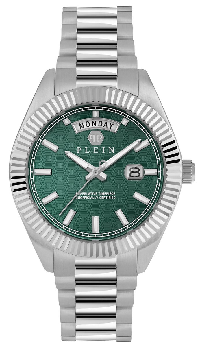Philipp Plein Date Superlative Gent PWPNA0124 Horloge - Staal - Zilverkleurig - Ø 42 mm