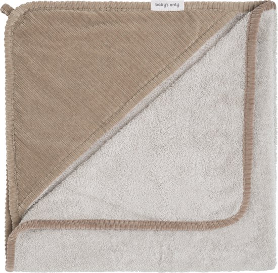 Baby's Only Baby badcape - Omslagdoek - Handdoek met capuchon Sense - Clay - 75x85 cm - Badstof van Baby's Only — afbeelding 5