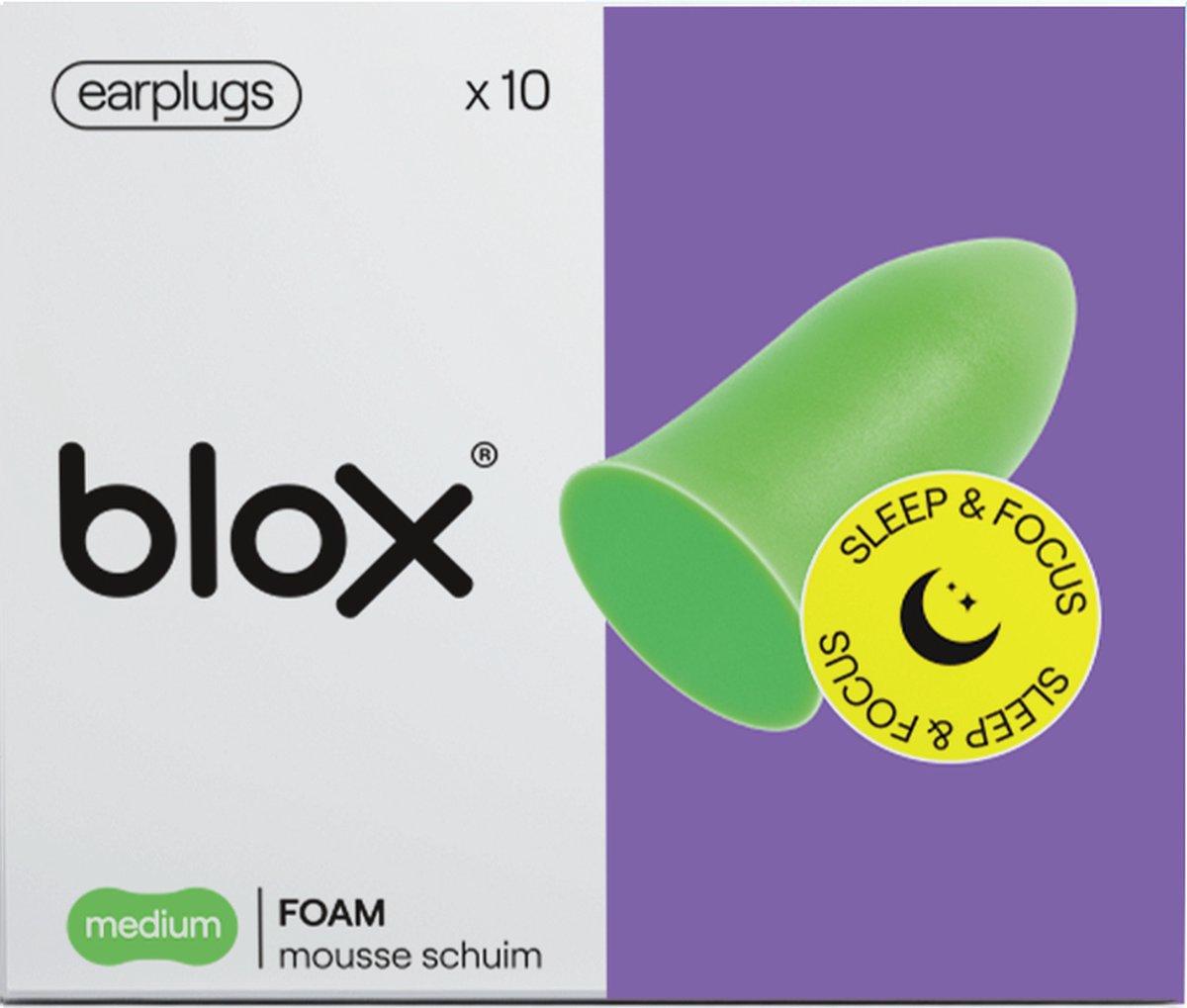 Goedkoopste BLOX Oordoppen Foam - Schuim - Medium - Zeer hoog demping oordopjes - Slaap - Concentratie - Reizen - Groen - 36 dB SNR