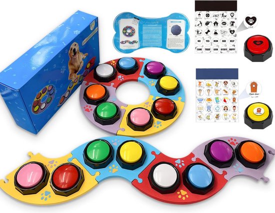 Praatknop - Dogbutton - Dogbuttons - Praatknoppen - Praat knop - Praatknop hond - Praatknop voor honden - Voice Recorder - Met opname functie - Hondentrainer - Hondentraining - Training voor Honden - Hondenspeelgoed - Hondenintelligentie