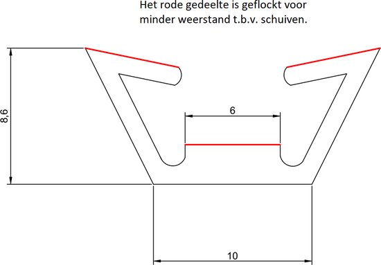 Zelfklevende rubberen deur regenbescherming voor de deur, 4,3 cm / 5,3