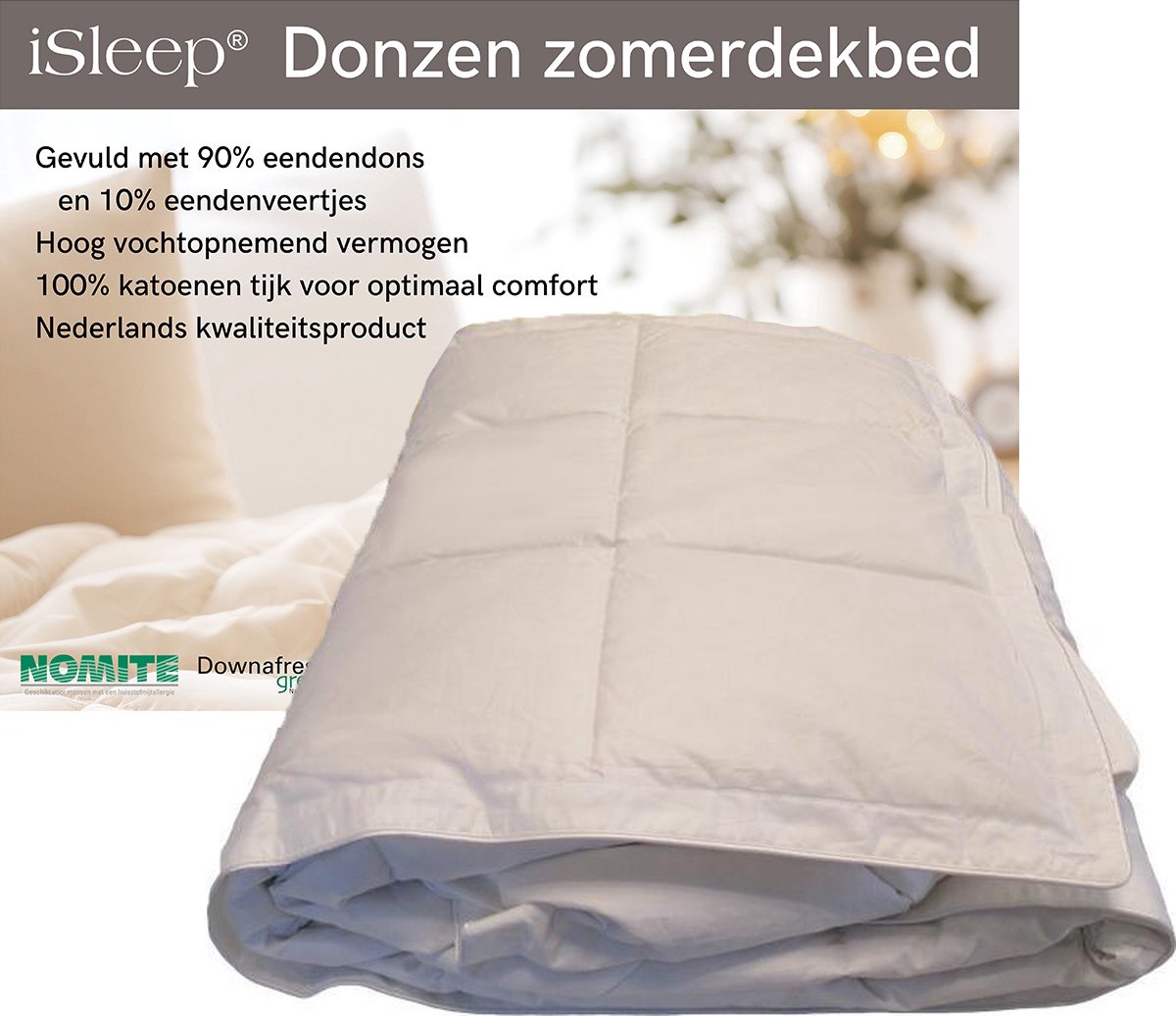 iSleep Zomerdekbed Dons - 90% Eendendons - Litsjumeaux - 240x200