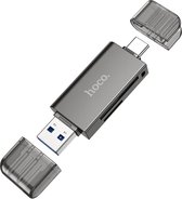 Hoco high speed card reader - geschikt voor TF en SD kaarten - met USB-A en USB-C aansluiting