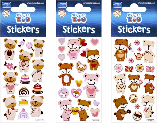 Ensemble d’autocollants pour Enfants, Autocollants Happy Bear