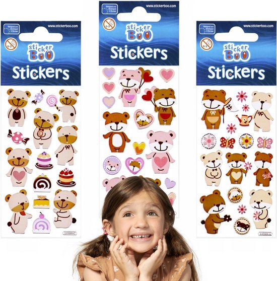 Ensemble d’autocollants pour Enfants, Autocollants Happy Bear