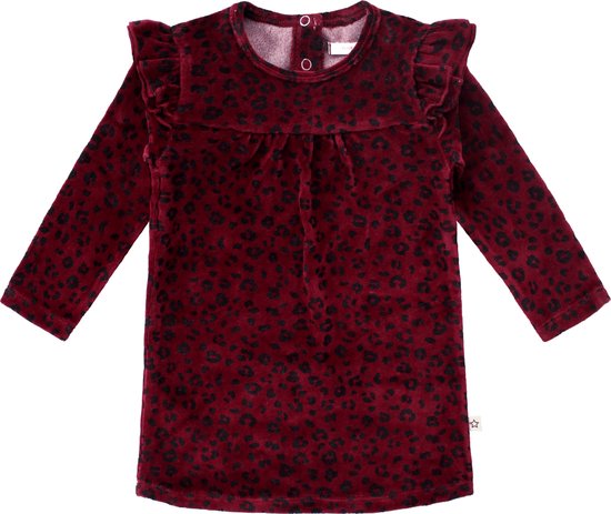 Foto: Your wishes panther ruffle sweater dress feestjurk rood velvet meisjes maat 122 128