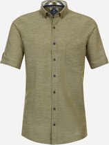 Redmond comfort fit overhemd - korte mouw - popeline - groen - Strijkvriendelijk - Boordmaat: 49/50