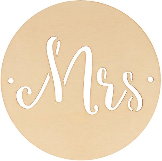 Houten banner Mr & Mrs - Huwelijk - Mariage - Wedding - Decoratie - Feestdecoratie - Trouwfeest