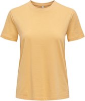 Only T-shirt Onltruly Reg S/s Print Top Box Jrs 15324394 Chamois/sais Dames Maat - S