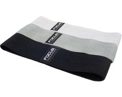 Focus Fitness Focus Fitness Weerstandsbanden - 3 delige set - Grijs - Resistance Bands - Fitness Elastiek