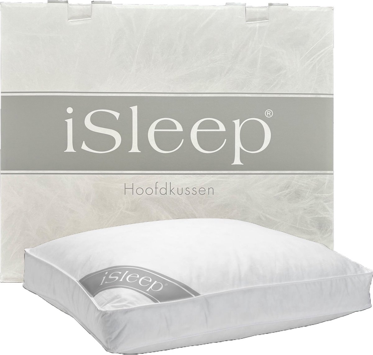 iSleep Donzen Hoofdkussen - 15% Eendendons - Boxkussen - 60x70 cm