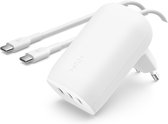 Belkin - BOOSTCHARGE 3-Port USB-C oplader 67 watt met 100 watt USB-C Kabel - Geschikt voor Iphone, Samsung, Notebooks, Tablets