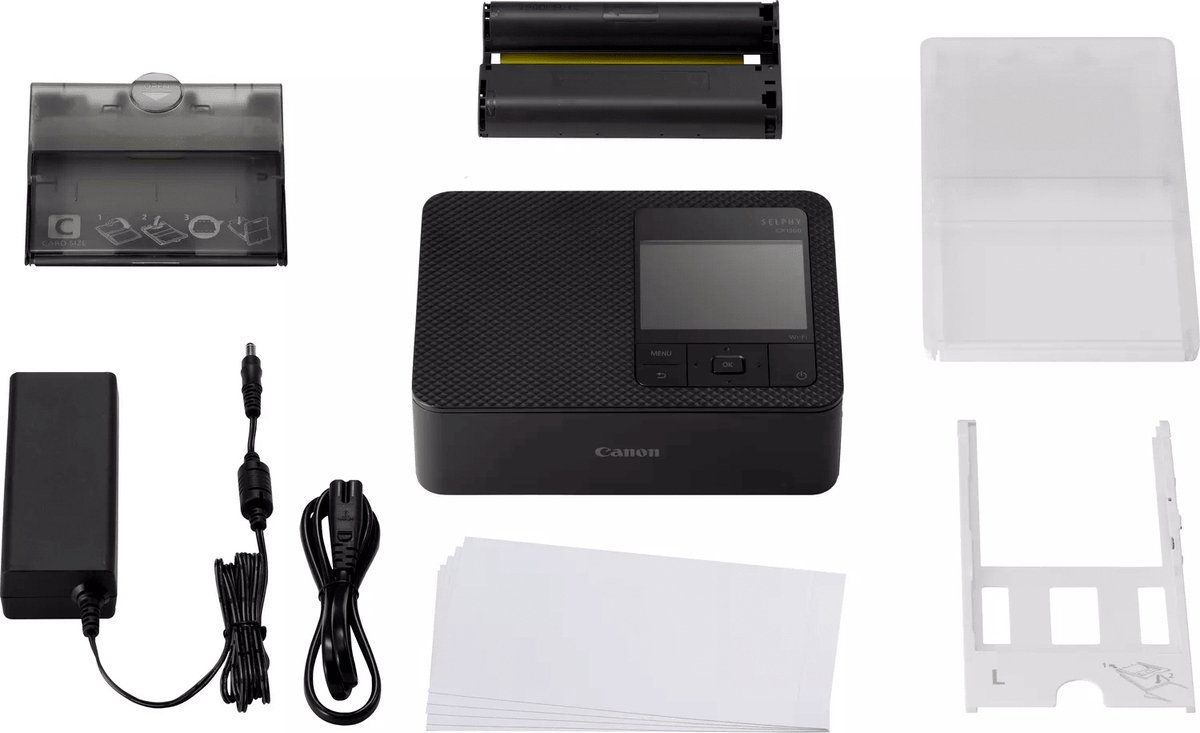 Canon Printer Selphy CP1500 - Mobiele Fotoprinter - Inclusief 54 vel Fotopapier - Zwart — afbeelding 3