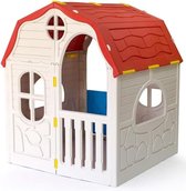 Speelhuisje voor Buiten - Buitenspeelgoed Jongens en Meisjes - Speelhuisjes - Speelhuis - Wit met Rood dak