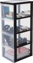 Bol.com Toren Ladekast Kunststof opbergorganizer met ergonomisch handvat 15L 4 laden met wielen BPA-vrij Kantoor Slaapkamer Woon... aanbieding