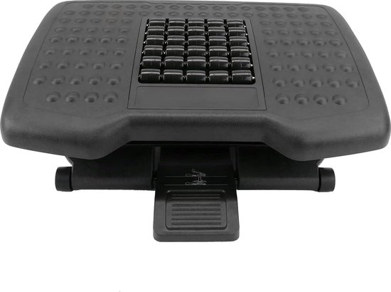 Voetsteun verstelbaar platform zwarte kunststof massage-effect 455 x 330 mm 3 niveaus - ergonomisch comfort Foot rest
