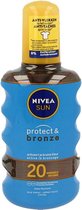 NIVEA SUN Protect & Bronze Zonnecrème - SPF 20 - Zonnebrand Crème - Met pro-melanine extract - Beschermt en ondersteunt een bruine kleur - 200 ml