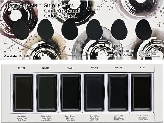 Foto: Kuretake gansai tambi 6 sumi watercolor set ideal for calligraphy illustrations brush lettering fineart