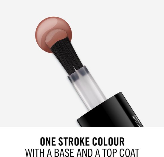 Rimmel 60 Seconds Super Shine nagellak, 130 Caramel Candy, met kwastje en druppel.