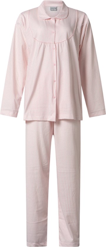 Lunatex - dames pyjama klassiek 124215 - roze - maat L