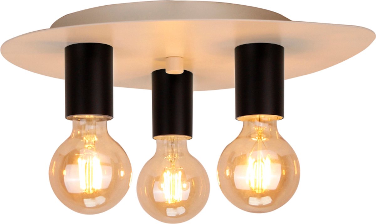 Chericoni Colorato Plafondlamp - 3 Lichts - Zwart - IJzer & Metaal - Italiaans Design - Nederlandse Fabrikant.