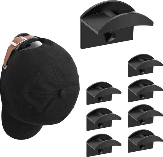 Kasanni Porte-Casquettes Mural 2 Pièces – Support Acrylique Pour 14 Casquettes Baseball – Sans Installation, Transparent