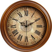 IvoQ Vintage Retro Wandklok – 30cm - Stil Uurwerk - ABS/Metaal - Vintage