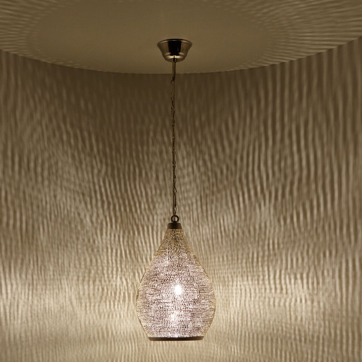 Hanglamp – pendellamp – echt verzilverd messing – voor woonkamer en eetkamer